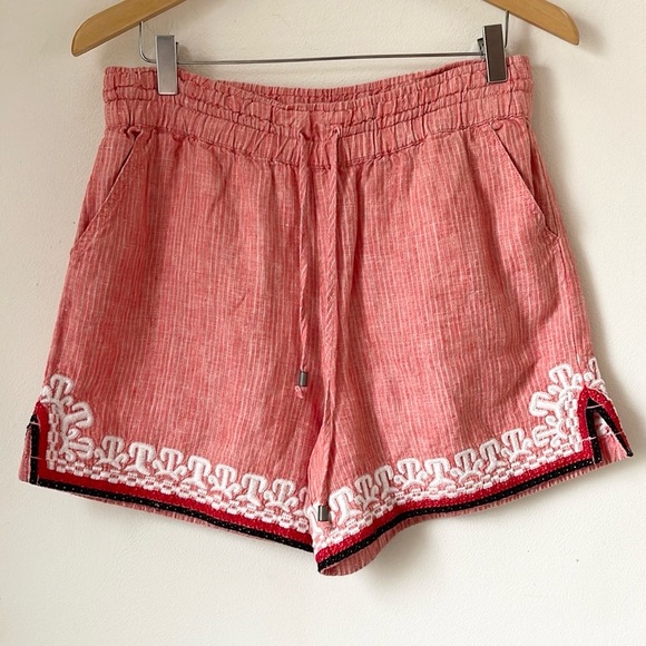 ANTHROPOLOGIE Linen Beachcomber Embroidered Boho Shorts XS - Picture 9 of 12